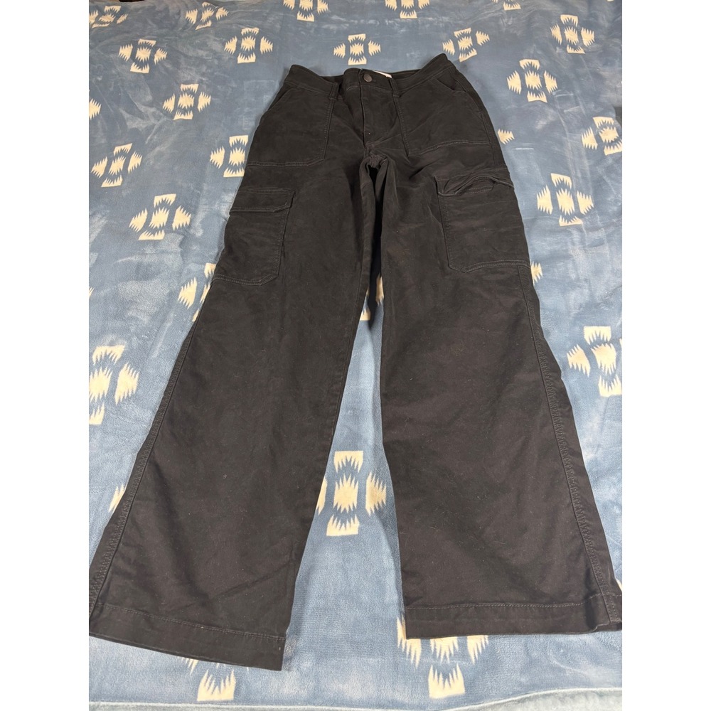 TNA Aritzia Women Black High Rise Wide Leg Cargo Utility Pants Size 4